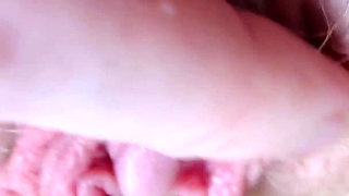 I Pull the Hood off My Clit and Touch It Closeup