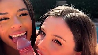 Dainty Wilder And Autumn Falls Suck Pizza Guy’s Cock