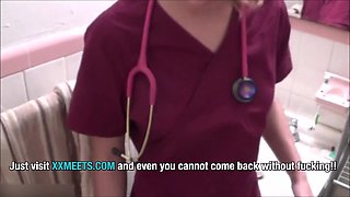 Brunette Nurse Gives Oral Exam in WC Room- Molly Jane - Molly jane blowjob and mouthful