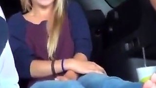Foot Fetish Fun in the Car with My Amateur Slave