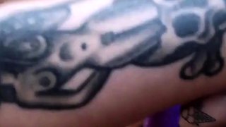 Hairy Tattooed Amateur Reaches Orgasm with Sex Toy