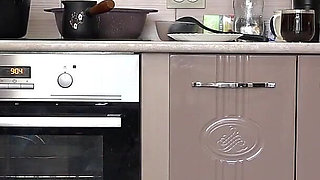 A Mature Wife Without Panties Makes Me Breakfast. and a Home Cam Watches. a Chubby MILF Behind the Scenes.