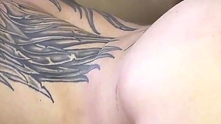 Tattooed Amateur Tynna Gets Cum on Tits in Casting