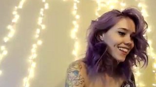 Sexy Tattooed Chick With Purple Hair: Xhamster, Masturbation  Solo Porn