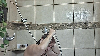 Big Beauty Nurse Vicki Taking a Mud Treatment in My Shower!