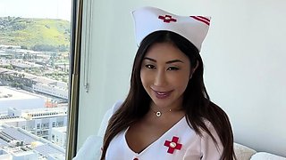 Hot Asian Nurse Hungry for Patients Cock - Solo