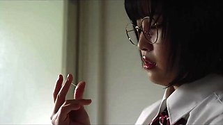 Hot college Asian chick with school uniform