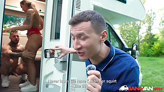 BANGVAN - Busty  MILF Jennifer Mendez fucks muscled stranger