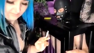 Smoke  Condom  Cum Fetish Slave ashtray