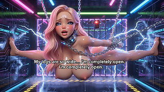 Submissive Blonde Slave AI Chains High-Tech Prison Bondage 3D Hentai