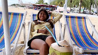 Cute Thai teen big dick in petite pussy