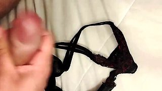 Step Mom Catches Me Jerking Off With Her Panties - She Puts Them On To Feel My Cum