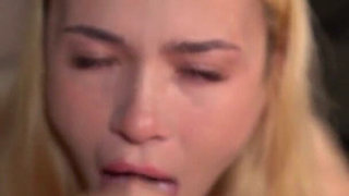 Blonde Rims Him, Takes Rough Deepthroat & Gets Her Pussy Pounded Before a Mouth Cumshot