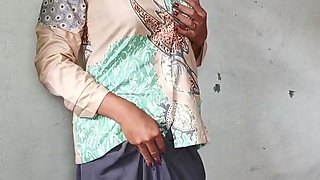 Huge Ass Hijab Shemale, Stretching Her Ass with Big Dildos and Cum