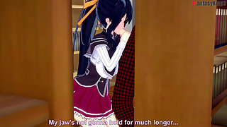 Akeno gives me a blowjob in a public library - DXD NTR Madness Series