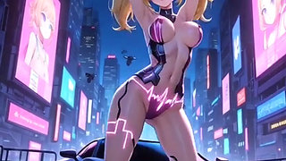108 Princess Peach cyberpunk version dance (Ai animation)