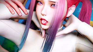 3D cute Asian stripper naked her perfect boobs got her wet pussy fucked so hard