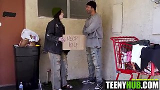 Homeless teen caught stealing gets punished with hardcore blowjob