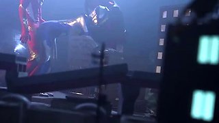 two women fetish latex asslicking and anal mff