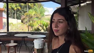 Blonde Babe Swallows Cum in Starbucks Bathroom - Public Toilet Blowjob & Coffee
