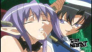 Magic hottie gonna please wet pussy of charming hentai elf with big tits