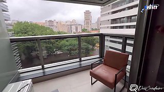 Hot MILF Bangs Her Neighbor On The Balcony