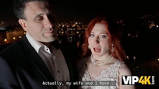 Vip4k. a naughty redheaded bride filmed a homemade porno vid with her spouse right after the wedding