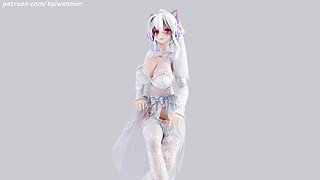 [mmd] Weak T-ara Bridal Erotic White Silk Wedding Dress