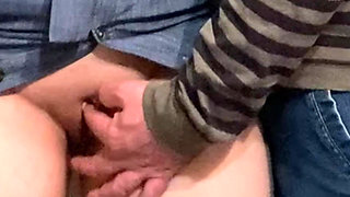 Dirty Hobby! Old Man Fingering Perfect Pussy in Public