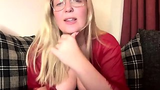 Big titted blonde milf solo toying