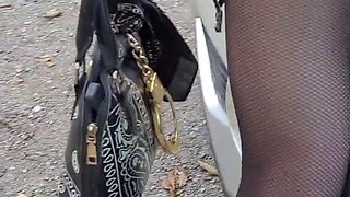 VaneSsa BiTCHx Performs Risky Public Nudity in Packed Car Park Alongside Massive Big-Cock