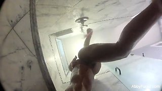 Abigail Mac shaves her pussy