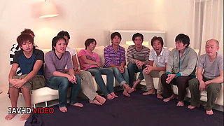 Mihono's Insane Group Blowjob Session with Multiple Guys Ends in Sperm Bath Delight