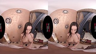 VR Sex with Brunette Babe: Blowjob, Cowgirl  Doggystyle Porn