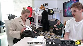 Moon Imp, Arty Cheys And Isabel Rose In Slutty Tutor With Natural Tits Is Enjoying 2 Hard Cocks During The Lesson