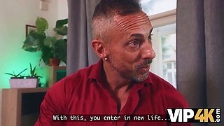 Vip4k. the virtual game concludes with a real cumshot from his dad