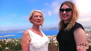 Eva, a 70-year-old GILF, Is Having Sex with Lyna, Age 27