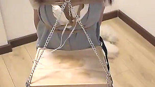 Hs021-an Asian Girl in School Uniform Was Disciplined