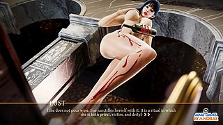 Sisters in Sin Gameplay Part 12 - Lust Performs the Sexual Ritual with Esther in the Library