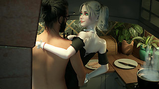 Hot hentai waifu servant hard fucked by her boss