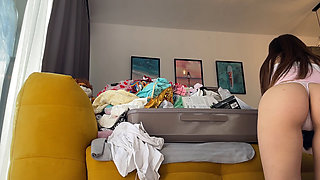 Hot Petite Brunette Asian Girl Comes Back From Japan for a Softcore Lingerie and Mini Skirts Try on Haul with Full Nudity