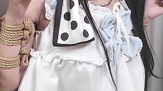 Xr24-a Girl Wearing White Clothes and White Stockings Was Hung up and Bondage Tickling