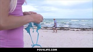 Hot teen skinny small blond teen has joy on the beach and gets banged (pov)